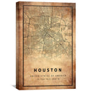 Houston Vintage Map Canvas