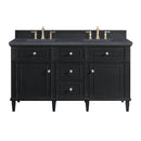 James Martin Lorelai 60" Double Bathroom Vanity, Black Onyx