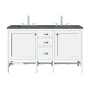 James Martin Addison 60" Double Bathroom Vanity, Glossy White
