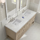 James Martin Breckenridge 72" Double Bathroom Vanity, Whitewashed Oak