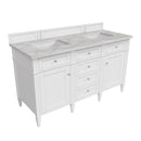 James Martin Brittany 60" Double Bathroom Vanity, Bright White