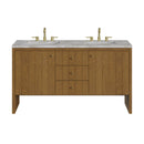 James Martin Hudson 60" Double Bathroom Vanity, Honey Oak