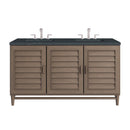 James Martin Portland 60" Double Bathroom Vanity, Whitewashed Walnut