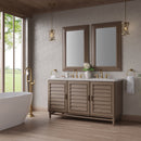 James Martin Portland 60" Double Bathroom Vanity, Whitewashed Walnut