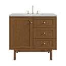 James Martin Laurent 36" Dual Mount Single Bathroom Vanity, Honey Oak