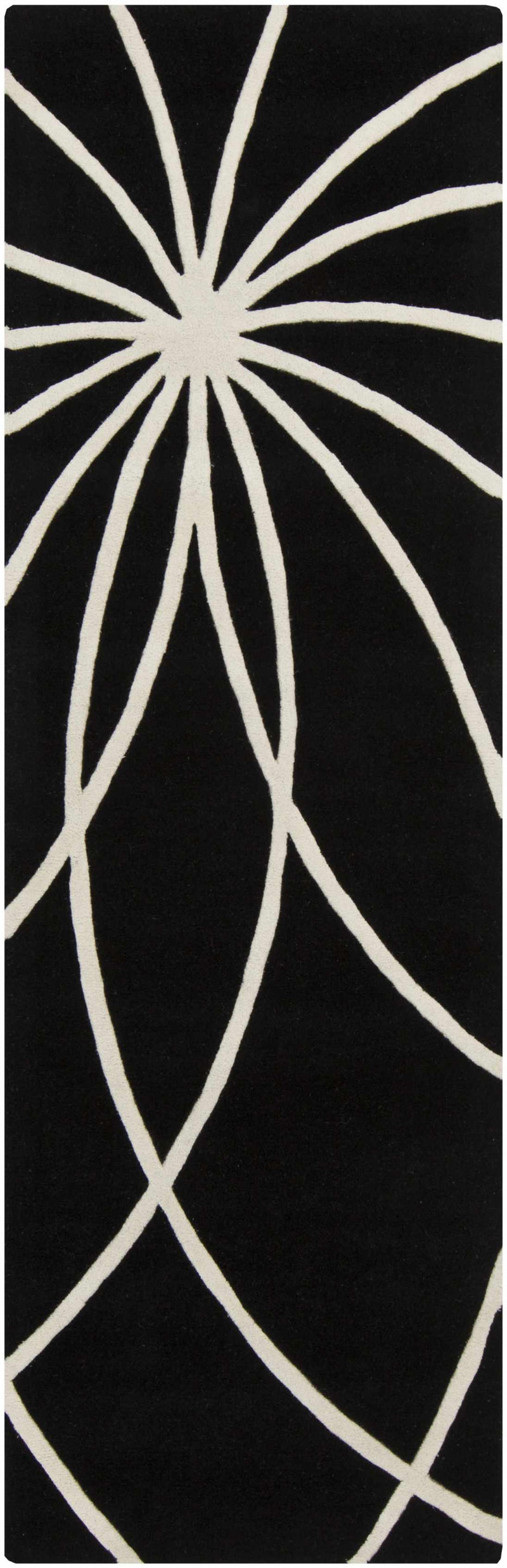Davison Black Geometric Wool Carpet