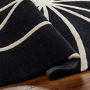 Davison Black Geometric Wool Carpet