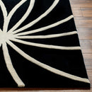 Davison Black Geometric Wool Carpet