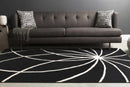 Davison Black Geometric Wool Carpet