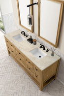 James Martin Breckenridge 72" Double Bathroom Vanity, Light Natural Oak