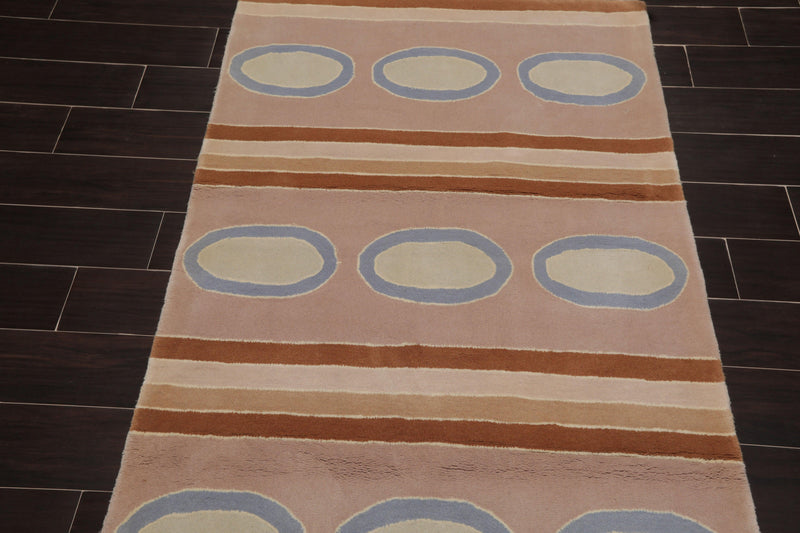 3'6" x 5'6" Handmade 100% Wool Oriental Area Rug Contemporary Pink