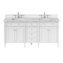 James Martin Brittany 72" Double Bathroom Vanity, Bright White