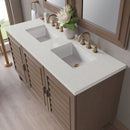 James Martin Portland 60" Double Bathroom Vanity, Whitewashed Walnut
