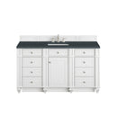 James Martin Bristol 60" Single Bathroom Vanity, Bright White