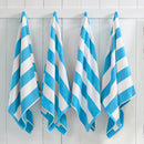Cotton Velour Cabana Stripe Beach Towel - Novia Collection by Great Bay Home