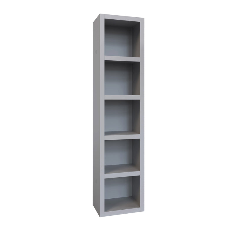 Easy-Lift Full Murphy Wall Bed in Grey with Bookshelf