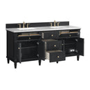 James Martin Lorelai 72" Double Bathroom Vanity, Black Onyx