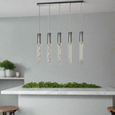 5 Lights - Hanging crystal light fixture for lobby, staircase, loft, stairwell