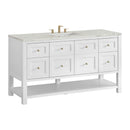 James Martin Breckenridge 60" Single Bathroom Vanity, Bright White
