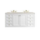 James Martin Chicago 60" Double Bathroom Vanity, Glossy White