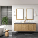 James Martin Laurent 72" Dual Mount Double Bathroom Vanity, Light Natural Oak
