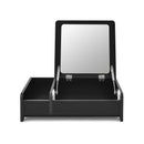Compact Bay Window Makeup Dressing Table with Flip-Top Mirror by LJGDeals