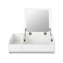 Compact Bay Window Makeup Dressing Table with Flip-Top Mirror by DirectDeals