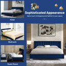 Full Tufted Upholstered Platform Bed Frame with Flannel Headboard by LJGDeals