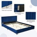Full Tufted Upholstered Platform Bed Frame with Flannel Headboard by LJGDeals