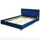 Full Tufted Upholstered Platform Bed Frame with Flannel Headboard by LJGDeals