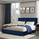 Full Tufted Upholstered Platform Bed Frame with Flannel Headboard by LJGDeals