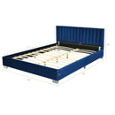 Full Tufted Upholstered Platform Bed Frame with Flannel Headboard by LJGDeals