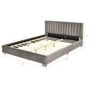 Full Tufted Upholstered Platform Bed Frame with Flannel Headboard by LJGDeals
