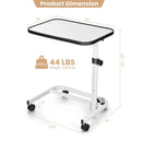 Rolling Overbed Bedside Table with 9-Level Adjustable Height by LJGDeals