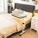 Rolling Overbed Bedside Table with 9-Level Adjustable Height by LJGDeals