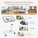 Rolling Overbed Bedside Table with 9-Level Adjustable Height by LJGDeals