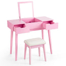 Makeup Vanity Table Set with Flip Top Mirror and 2 Drawers by LJGDeals