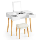 Makeup Vanity Table Set with Flip Top Mirror and 2 Drawers by LJGDeals
