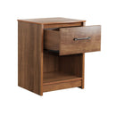 Wooden Nightstand with Drawer and Open Storage Compartment by LJGDeals