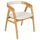 Leisure Bamboo Dining Chair with Curved Back and Anti-slip Foot Pads-Natural by LJGDeals