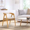 Leisure Bamboo Dining Chair with Curved Back and Anti-slip Foot Pads-Natural by LJGDeals