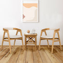 Leisure Bamboo Dining Chair with Curved Back and Anti-slip Foot Pads-Natural by LJGDeals