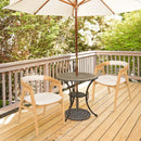 Leisure Bamboo Dining Chair with Curved Back and Anti-slip Foot Pads-Natural by LJGDeals