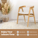 Leisure Bamboo Dining Chair with Curved Back and Anti-slip Foot Pads-Natural by LJGDeals