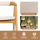 Leisure Bamboo Dining Chair with Curved Back and Anti-slip Foot Pads-Natural by LJGDeals