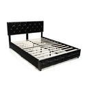 Full/Queen PU Leather Upholstered Platform Bed with 4 Drawers by LJGDeals