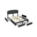 Platform Bed Frame with 4 Storage Drawers and Adjustable Headboard by DirectDeals