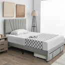 Full/Queen Size Upholstered Bed Frame with Drawer and Adjustable Headboard by LJGDeals
