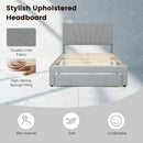 Full/Queen Size Upholstered Bed Frame with Drawer and Adjustable Headboard by LJGDeals