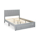 Full/Queen Size Upholstered Bed Frame with Drawer and Adjustable Headboard by LJGDeals
